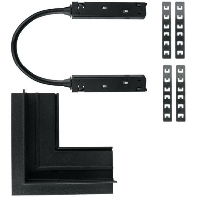 DPM M-Line łącznik kątowy do szyny magnetycznej zewnętrzny podtynkowy czarny MTL-R-OL-B