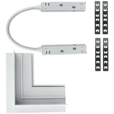 DPM M-Line łącznik kątowy do szyny magnetycznej zewnętrzny podtynkowy biały MTL-R-OL-W