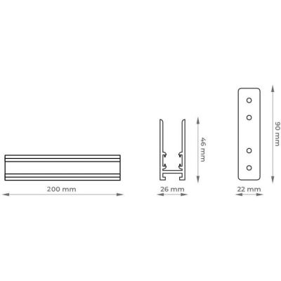 DPM M-Line szyna 1-fazowa magnetyczna natynkowa 2 m biała MTL-S-2-W