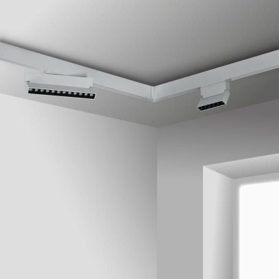 DPM M-Line łącznik kątowy do szyny magnetycznej poziomy natynkowy biały MTL-S-HL-W