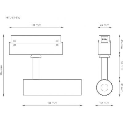 DPM M-Line lampa do szynoprzewodów 1x5 W czarny MTL-ST-5W-B