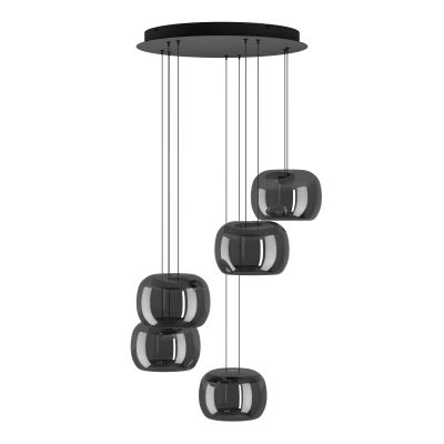 Eglo Hortunas lampa wisząca 5x10 W czarna 390434