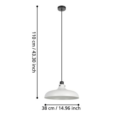 Eglo Matlock lampa wisząca 1x60 W czarna-szary/popielaty 43825