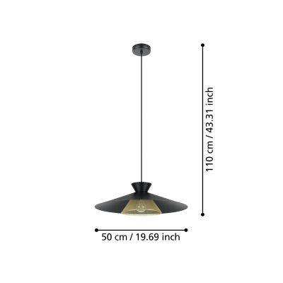Eglo Grizedale lampa wisząca 1x40 W czarna-miedź 43885