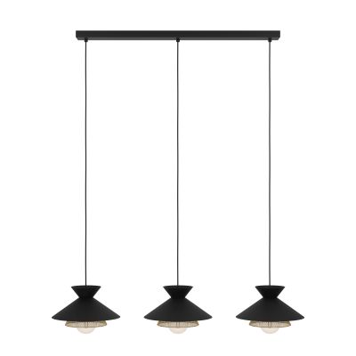 Eglo Grizedale lampa wisząca 3x40 W czarna-miedź 43886