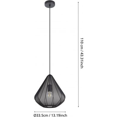 Eglo Dolwen lampa wisząca 1x40 W czarna 43994
