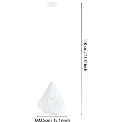 Eglo Dolwen lampa wisząca 1x40 W biała 43996