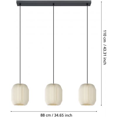 Eglo Belgrave lampa wisząca 3x40 W biała-czarna 44102