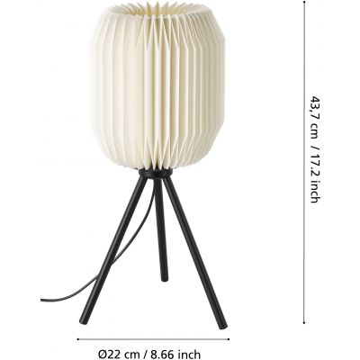 Eglo Belgrave lampa stołowa 1x40 W biała-czarna 44103