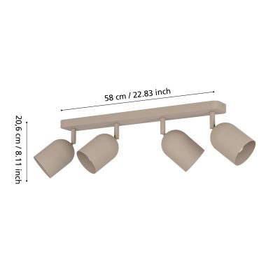 Eglo Tilston lampa podsufitowa 4x40 W piaskowa 44164