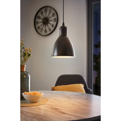 Eglo Priddy lampa wisząca 1x60 W miedź antyczna 49492