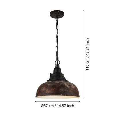 Eglo Grantham lampa wisząca 1x60 W brąz antyczny 49819