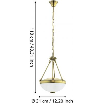 Eglo Savoy lampa wisząca 2x60 W patyna-satyna 82747