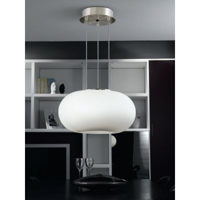 Eglo Optica lampa wisząca 2x60 W biała-nikiel mat 86813