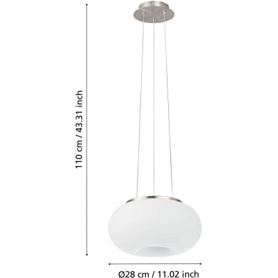 Eglo Optica lampa wisząca 2x60 W biała-nikiel mat 86813