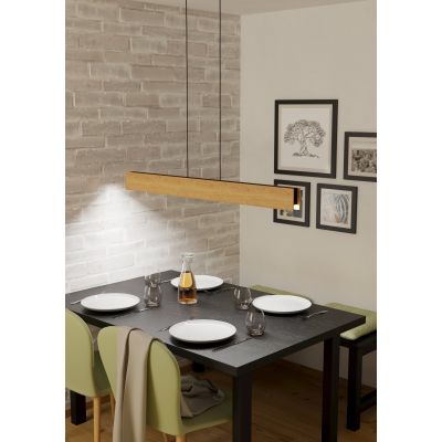 Eglo Anchorena lampa wisząca 1x35 W czarna-drewno 900388