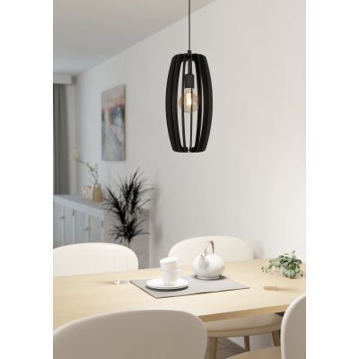 Eglo Bajazzara lampa wisząca 1x40 W czarna 900504
