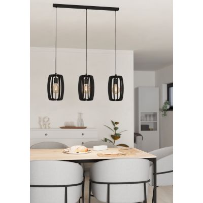 Eglo Bajazzara lampa wisząca 3x40 W czarna 900505