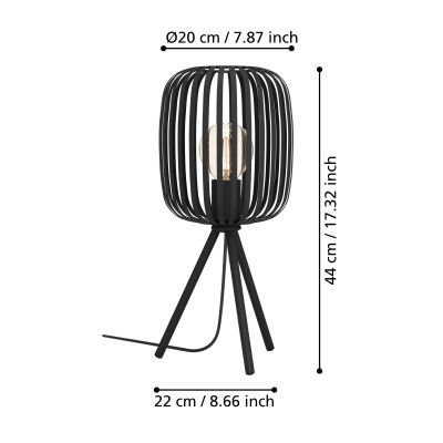 Eglo Romazzina lampa stołowa 1x60 W czarna 900519
