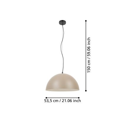 Eglo Gaetano lampa wisząca 1x40 W beżowa 900696