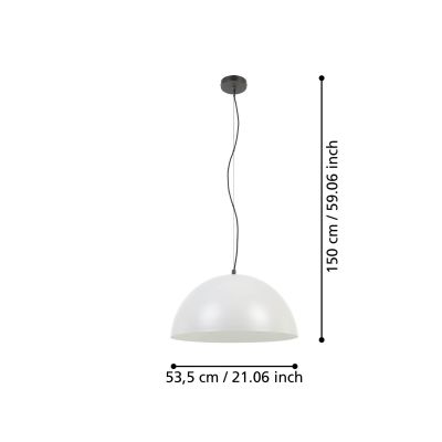 Eglo Gaetano lampa wisząca 1x40 W szary/popielaty 900697