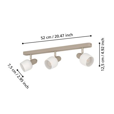 Eglo Corato lampa podsufitowa 3x18 W beżowa 900716