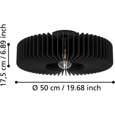Eglo Palombaia lampa podsufitowa 1x40 W czarna 900831
