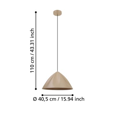 Eglo Podere lampa wisząca 1x40 W beżowa 900836