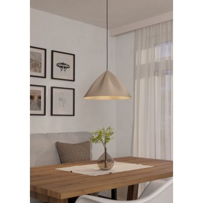 Eglo Podere lampa wisząca 1x40 W beżowa 900836