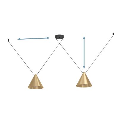 Eglo Narices lampa wisząca 2x40 W czarna-złota 900843