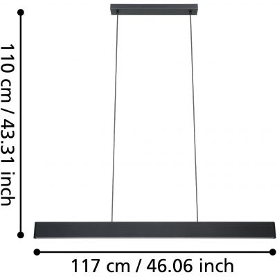Eglo Andreas-Z lampa wisząca 2x19 W biała-czarna 900878