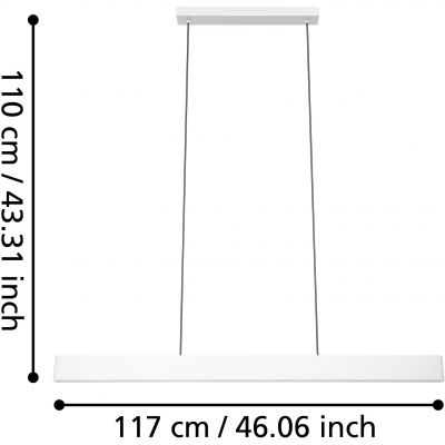 Eglo Andreas-Z lampa wisząca 2x19 W biała-szara 900879