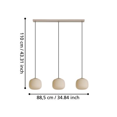 Eglo Cominio lampa wisząca 3x40 W piaskowa 900894