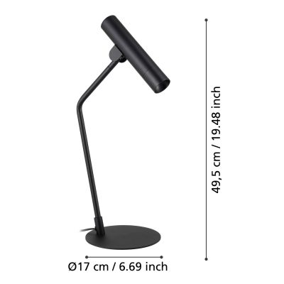 Eglo Almudaina lampa stołowa 1x5,4 W czarna 900908