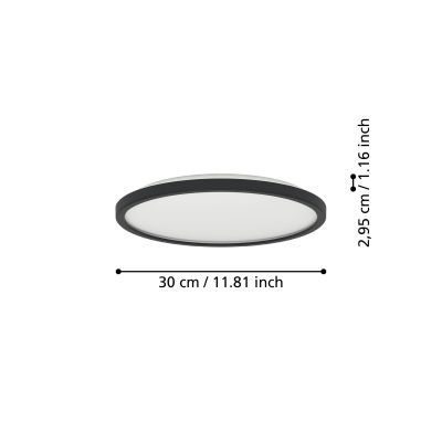Eglo Rovito plafon 1x16 W czarny 901438