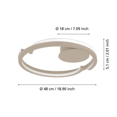 Eglo Mezzomonte lampa podsufitowa 1x20 W piaskowa 901823