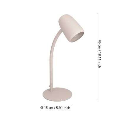 Eglo Carlo lampa biurkowa 1x18 W beżowa 901829