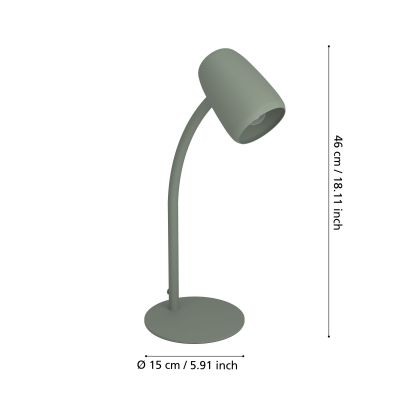 Eglo lampa biurkowa 1x18 W zielona 901831