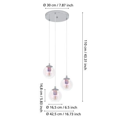 Eglo Ariscani lampa wisząca 3x40 W opal 901921