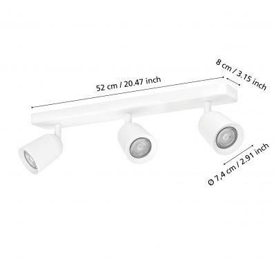 Eglo Camaldoli lampa podsufitowa 3x10 W biała 901947