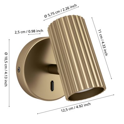Eglo Portillo kinkiet 1x5 W mosiądz 902033