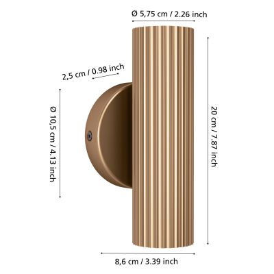 Eglo Portillo kinkiet 2x5 W złoty 902034