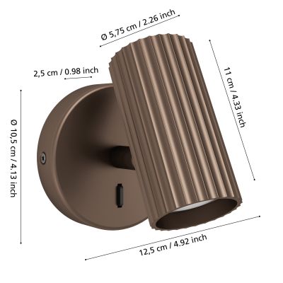 Eglo Portillo kinkiet 1x5 W brązowy 902035