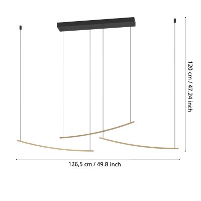 Eglo Villeggi lampa wisząca 1x22 W mosiądz 902167