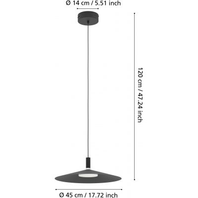 Eglo Conomavilla-Z lampa wisząca 1x15,5 W biała-czarna 902183