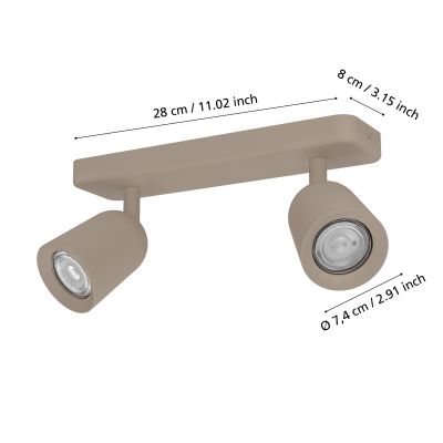 Eglo Camaldoli lampa podsufitowa 2x10 W beżowa 902344