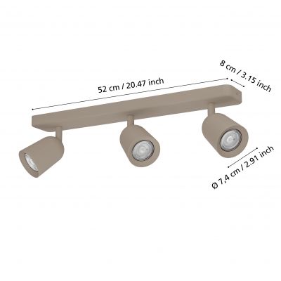 Eglo Camaldoli lampa podsufitowa 3x10 W beżowa 902345
