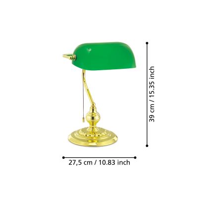 Eglo Banker lampa biurkowa 1x60 W zielona 90967
