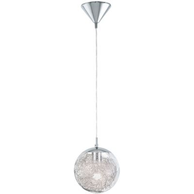 Eglo Luberio lampa wisząca 1x60W chrom/przezroczysty/aluminium 93073
