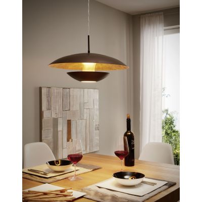 Eglo Nuvano lampa wisząca 1x60W brązowy/złoty 95755